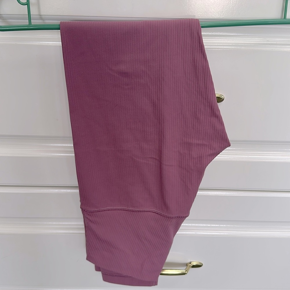 Lululemon Pink Ribbed Leggings